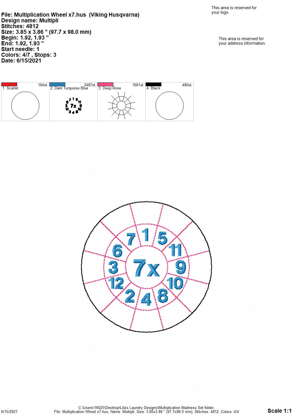 Multiplication Madness Set with zipper bag - Digital Embroidery Design