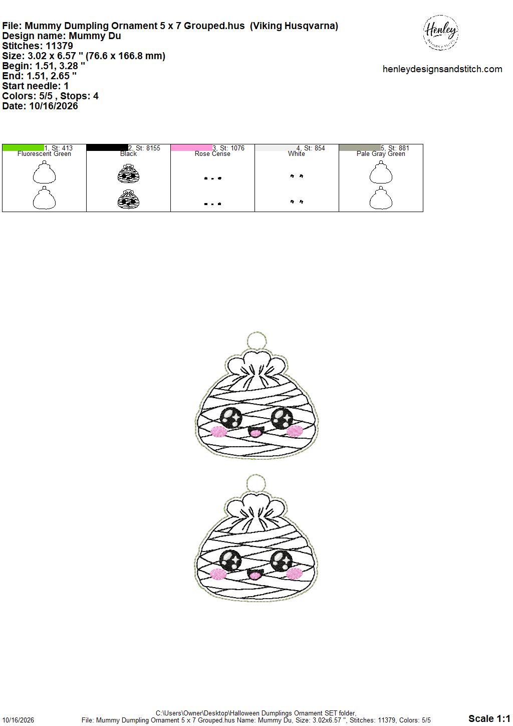Halloween Dumpling Ornament SET - 4 x 4 Single and 5 x 7 Grouped - 8 DESIGNS - DIGITAL Embroidery Design