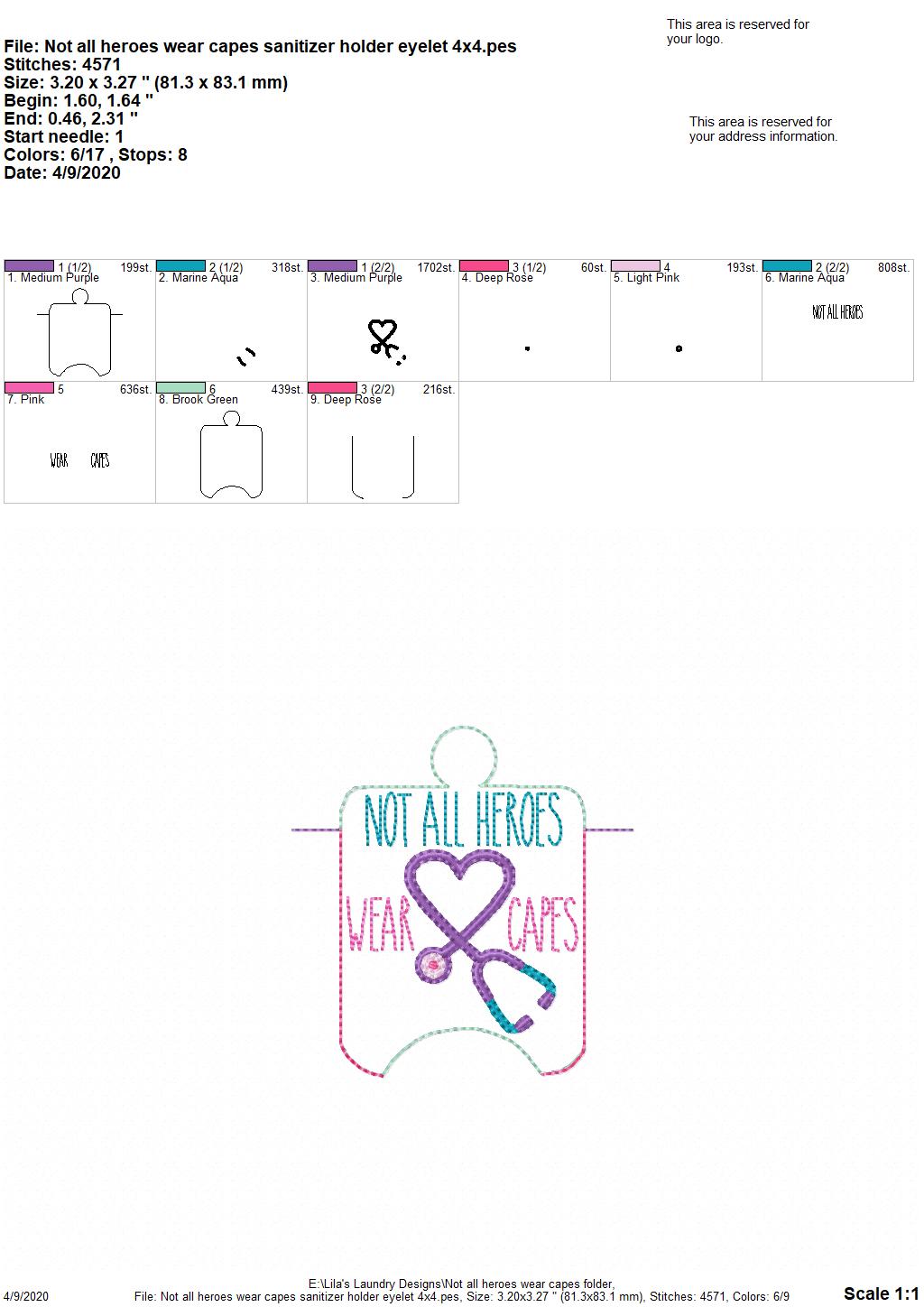 Not All Heroes Wear Capes Sanitizer Holders - DIGITAL Embroidery DESIGN