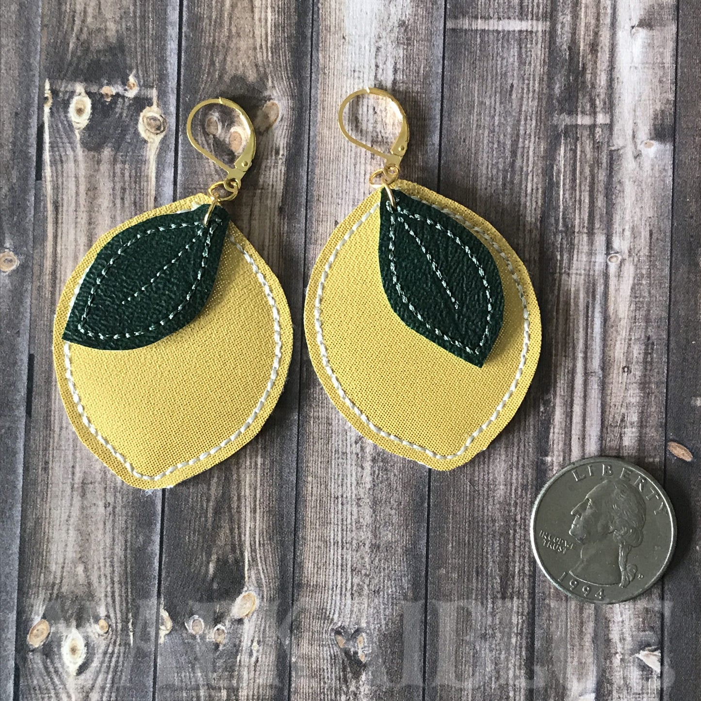Lemon Earrings - 2 sizes - Digital Embroidery Design
