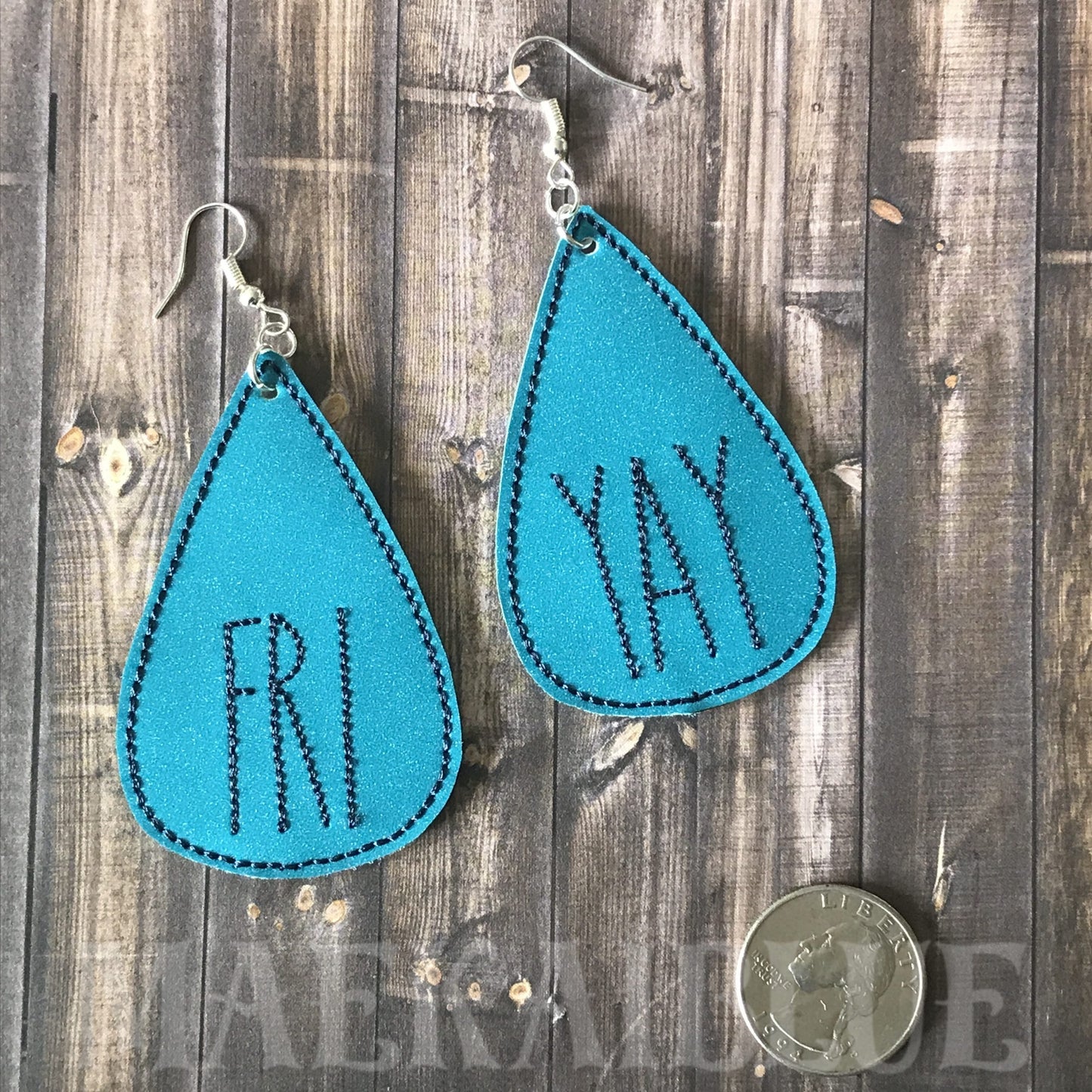 FRI YAY Earrings - 3 sizes - 4x4 and 5x7 Grouped- Digital Embroidery Design