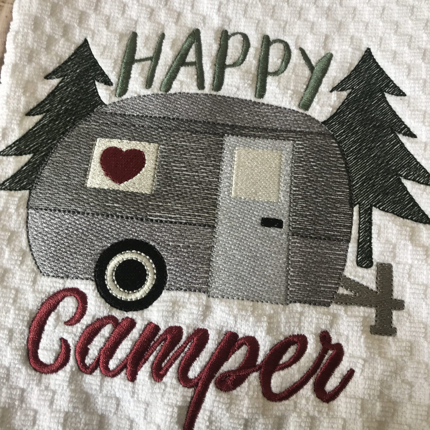 Happy Camper Sketch - 4 Sizes - Digital Embroidery Design