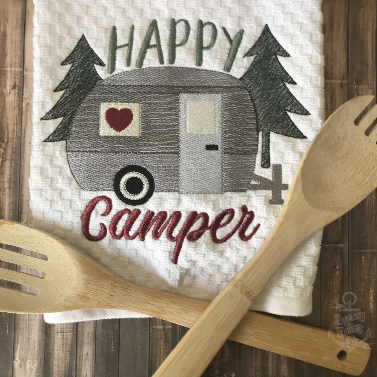 Happy Camper Sketch - 4 Sizes - Digital Embroidery Design