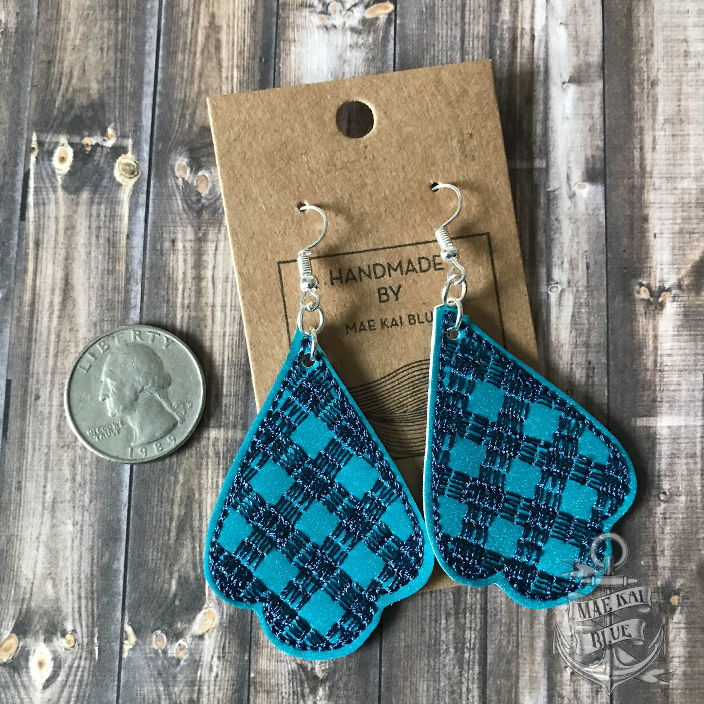 Plaid Earrings - 3 sizes - 4x4 and 5x7 Grouped- Digital Embroidery Design