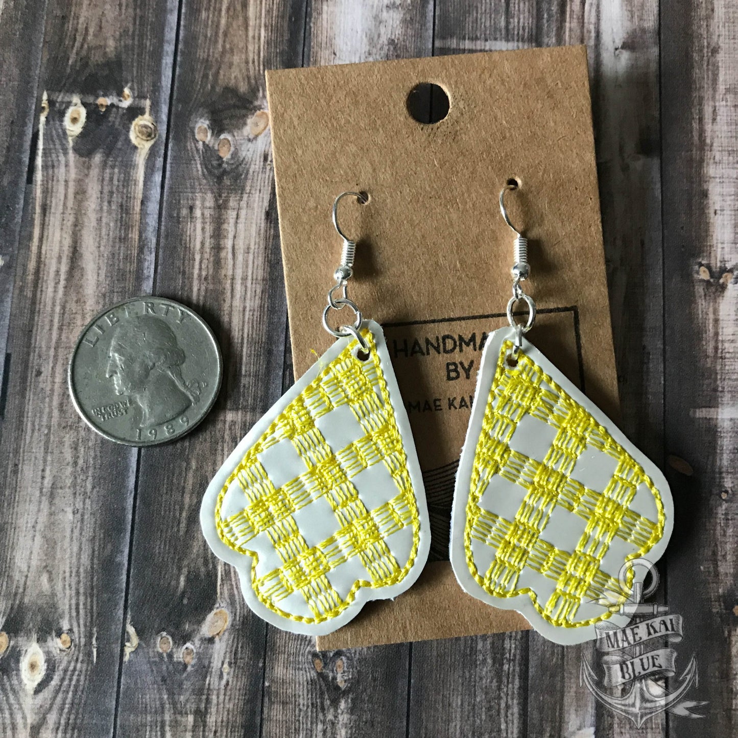 Plaid Earrings - 3 sizes - 4x4 and 5x7 Grouped- Digital Embroidery Design