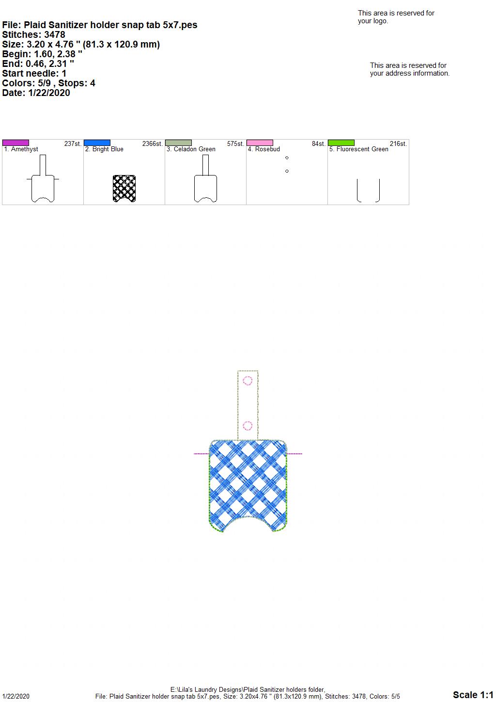 Plaid Sanitizer Holders - DIGITAL Embroidery DESIGN