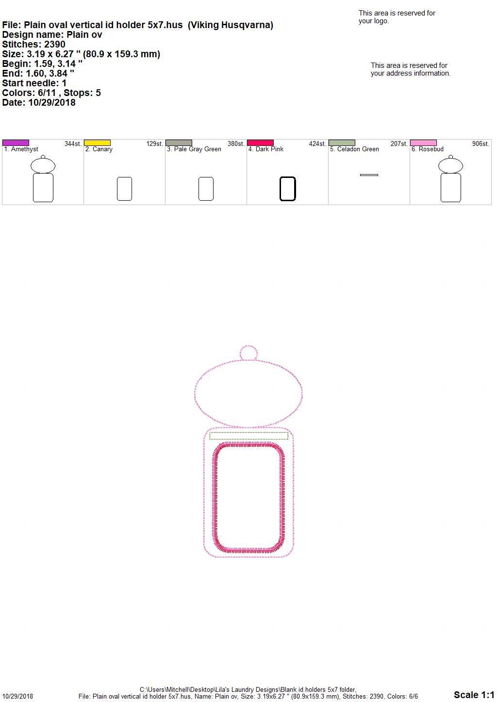 Blank ID Holder Set 5x7 only