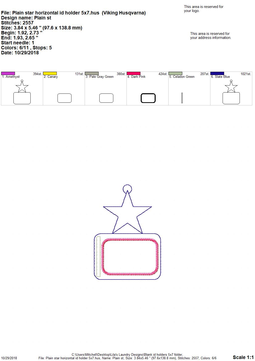 Blank ID Holder Set 5x7 only
