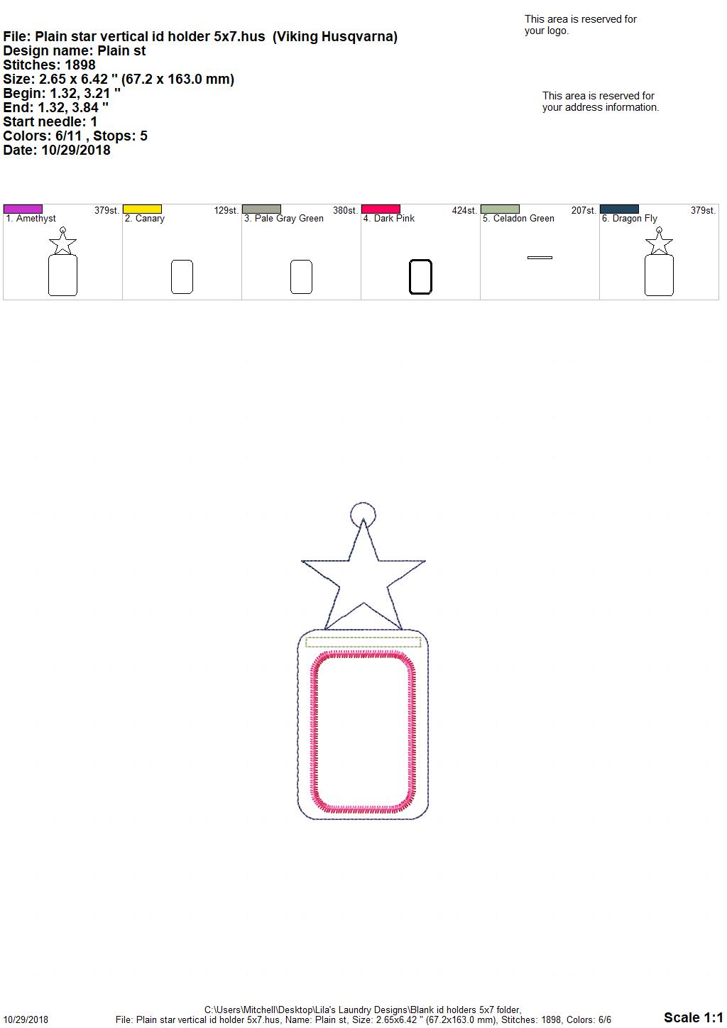 Blank ID Holder Set 5x7 only