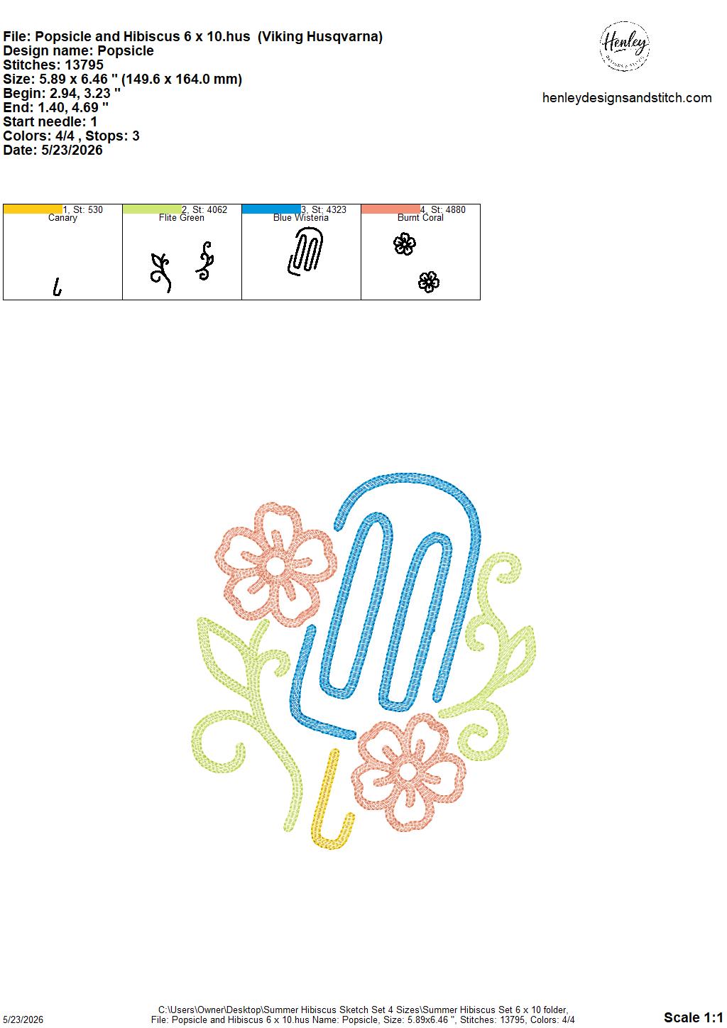Sketch Summer Hibiscus SET - Includes 9 Designs  - 4 x 4, 5 x 7, 6 x 10 and 8 x 12 - DIGITAL Embroidery Design