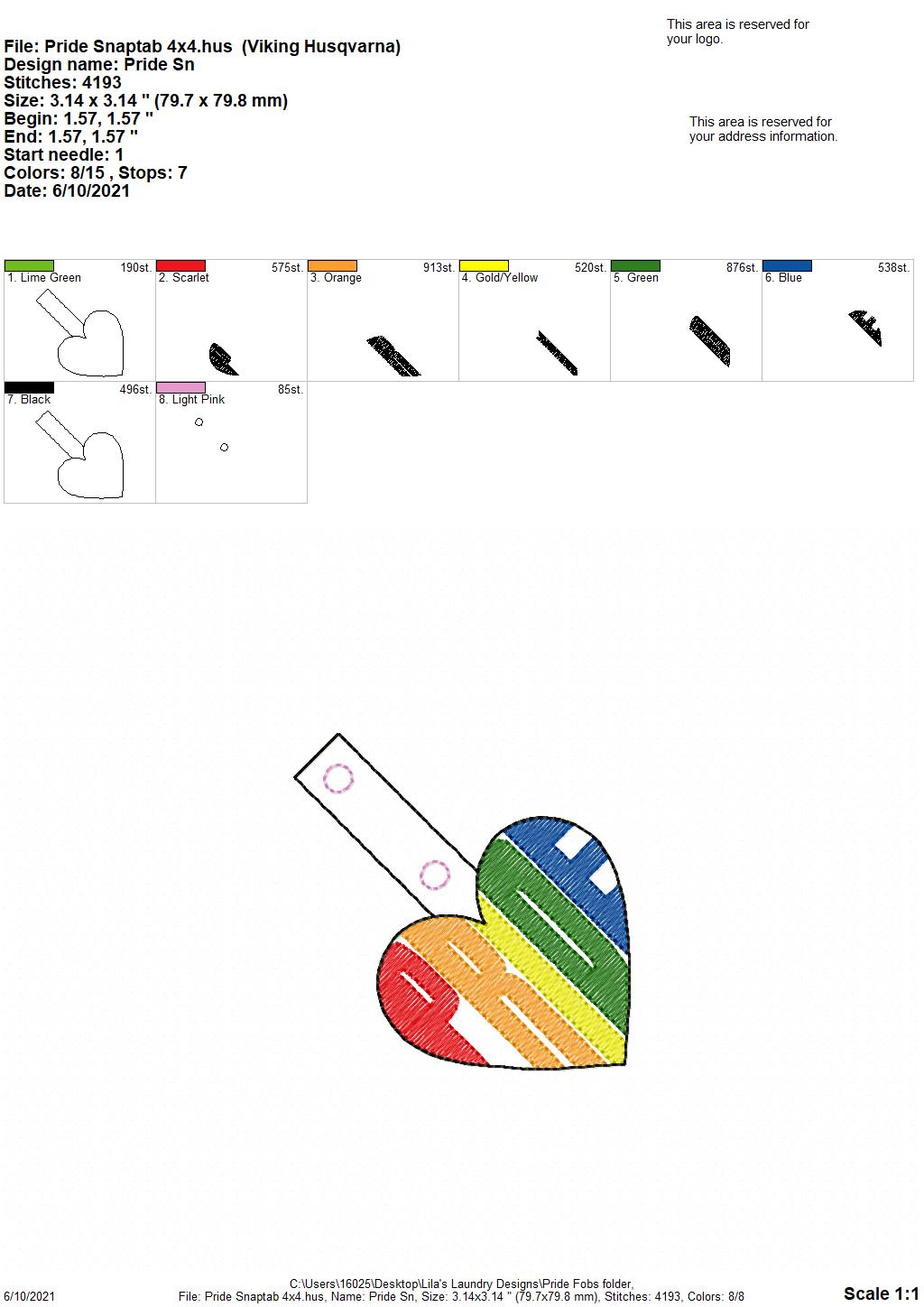Pride Fobs - DIGITAL Embroidery DESIGN