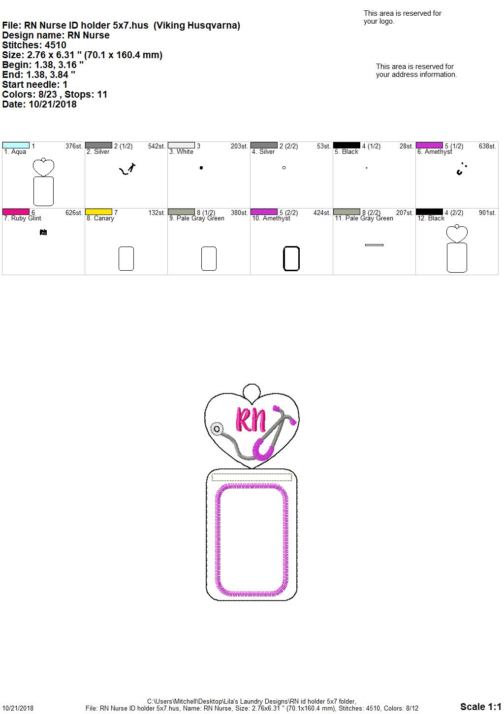 RN Vertical ID Holder 5x7 only