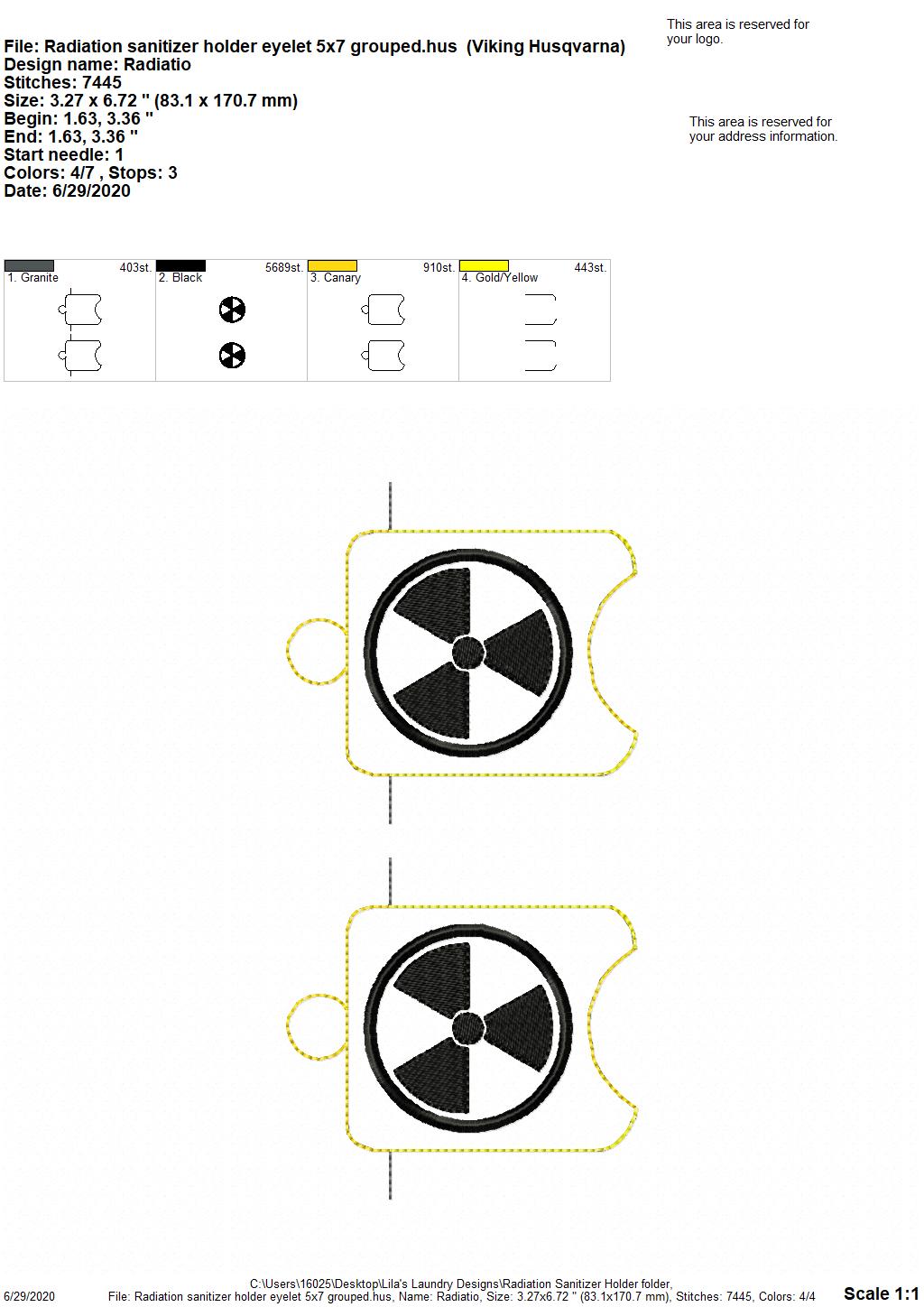 Radiation Sanitizer Holders - DIGITAL Embroidery DESIGN