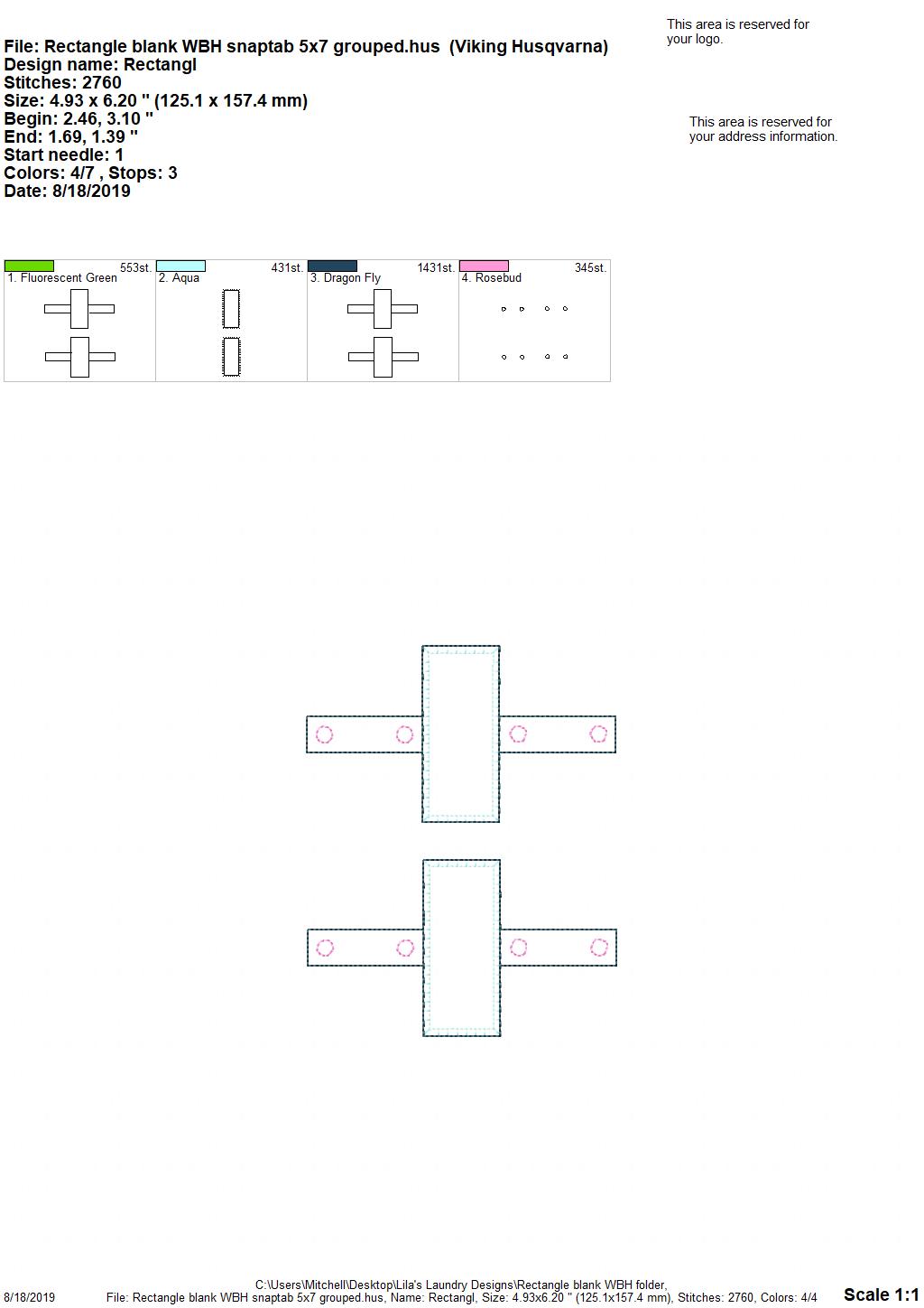 Blank Rectangle Water Bottle Holders - DIGITAL Embroidery DESIGN