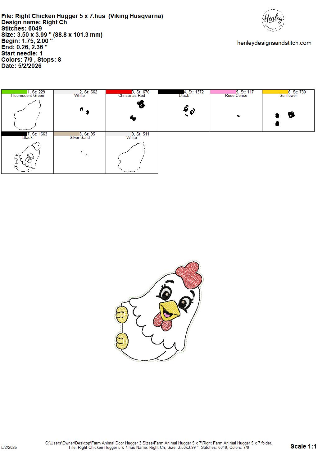 Farm Animals Door Hugger - 3 Sizes - 5 x 7, 6 x 10 and 8 x 12 DIGITAL Embroidery Design