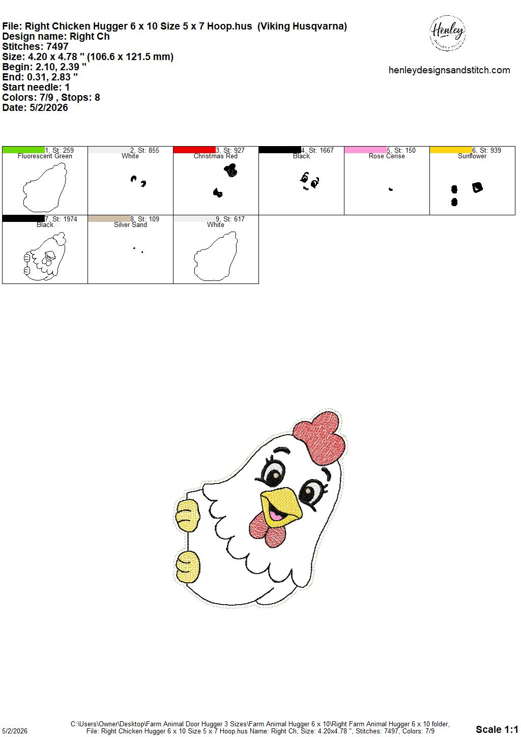 Farm Animals Door Hugger - 3 Sizes - 5 x 7, 6 x 10 and 8 x 12 DIGITAL Embroidery Design