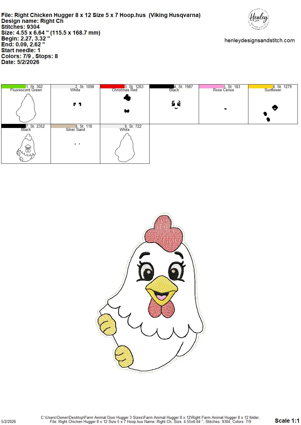 Farm Animals Door Hugger - 3 Sizes - 5 x 7, 6 x 10 and 8 x 12 DIGITAL Embroidery Design