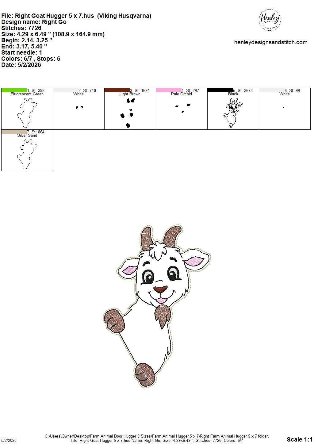 Farm Animals Door Hugger - 3 Sizes - 5 x 7, 6 x 10 and 8 x 12 DIGITAL Embroidery Design