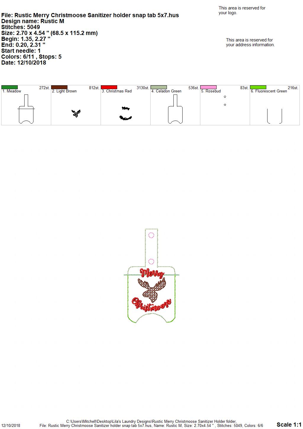 Rustic Merry Christmoose Sanitizer Holders - Embroidery Design - DIGITAL Embroidery DESIGN
