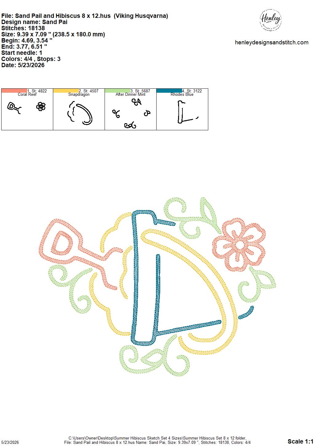 Sketch Summer Hibiscus SET - Includes 9 Designs  - 4 x 4, 5 x 7, 6 x 10 and 8 x 12 - DIGITAL Embroidery Design