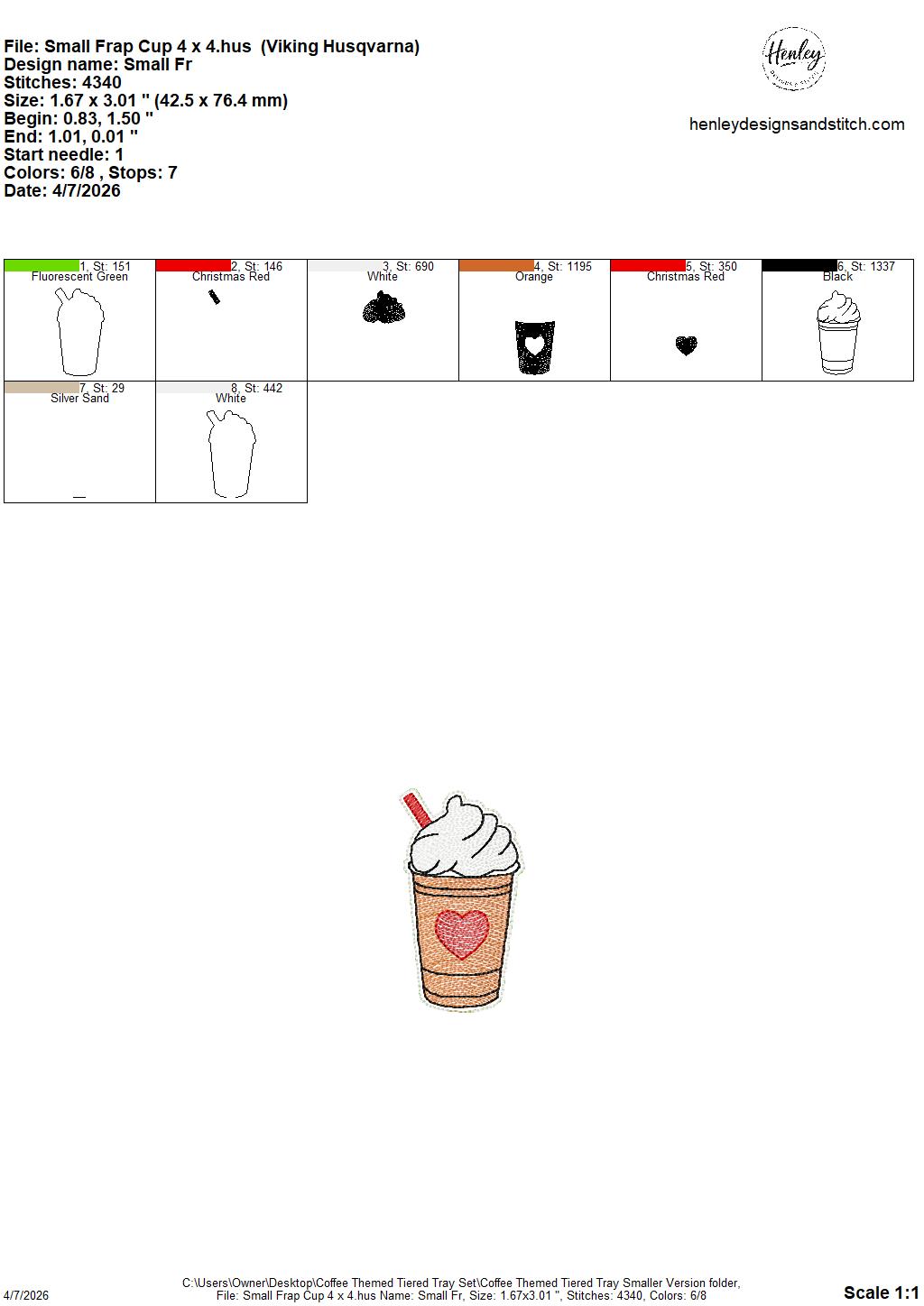 Coffee Tiered Tray Set – 4 x 4 Friendly – DIGITAL Embroidery Design
