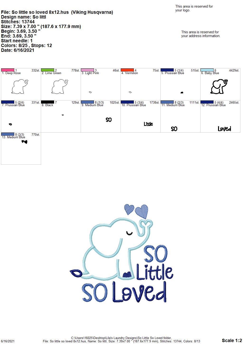 So Little So Loved - 4 sizes- Digital Embroidery Design