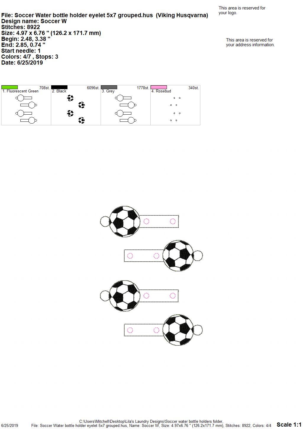 Soccer Water Bottle Holders - DIGITAL Embroidery DESIGN