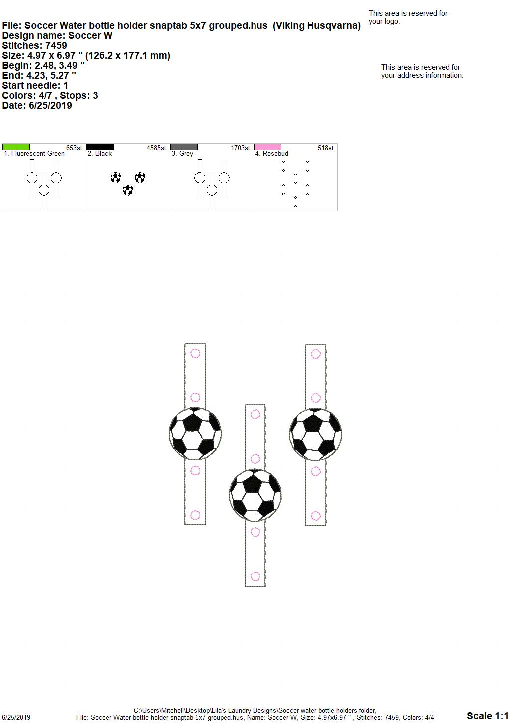 Soccer Water Bottle Holders - DIGITAL Embroidery DESIGN