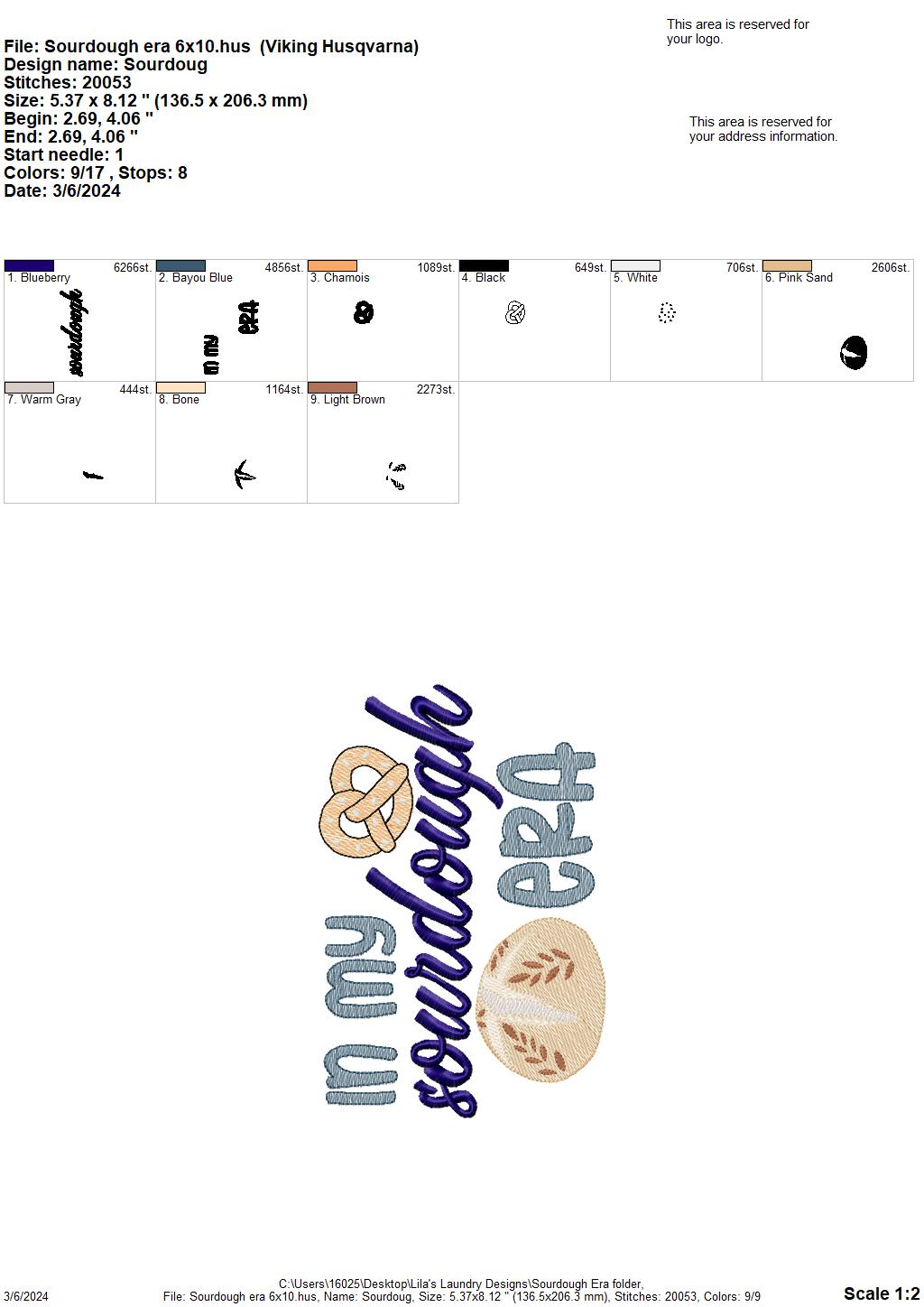 Sourdough Era - 4 Sizes - Digital Embroidery Design