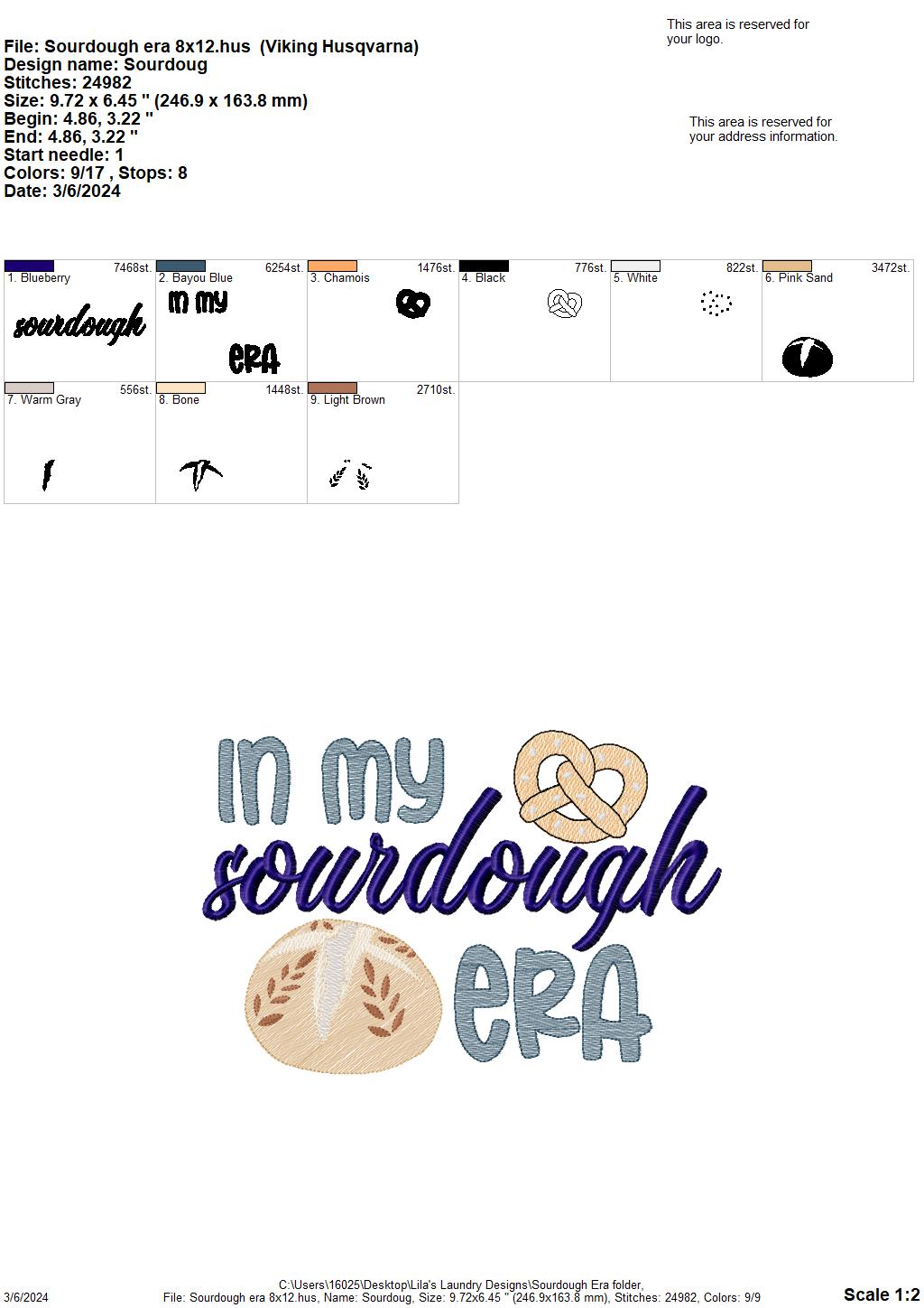 Sourdough Era - 4 Sizes - Digital Embroidery Design