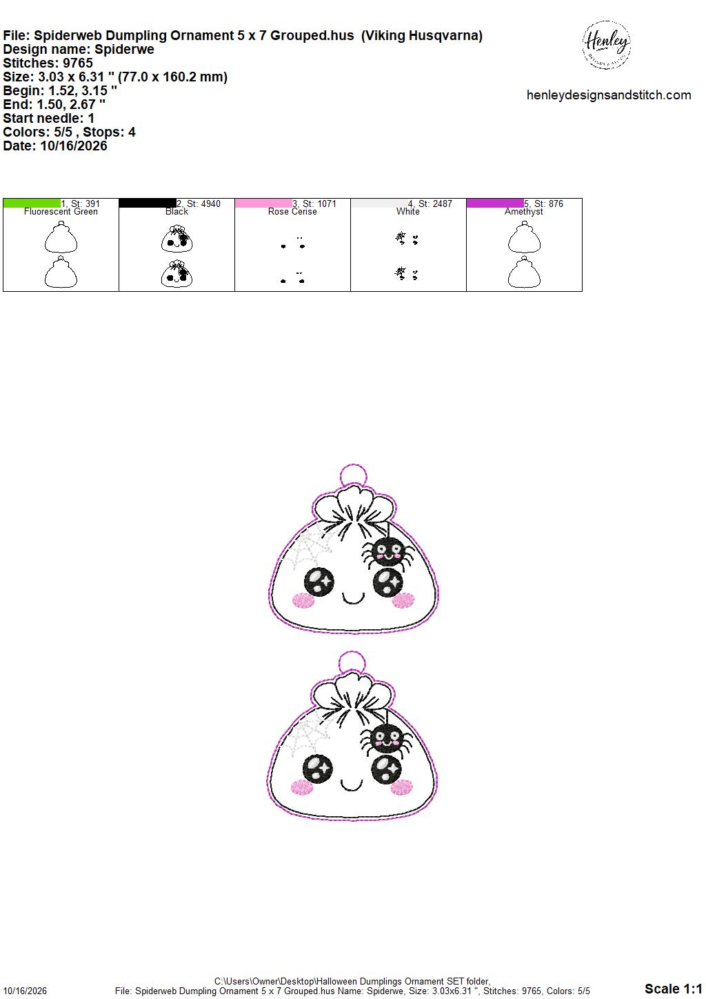 Halloween Dumpling Ornament SET - 4 x 4 Single and 5 x 7 Grouped - 8 DESIGNS - DIGITAL Embroidery Design