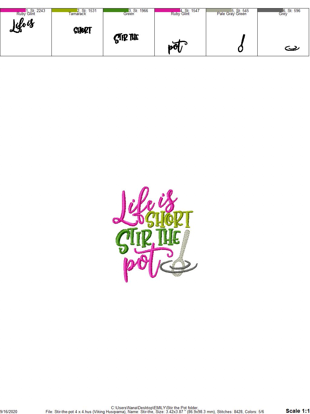 Stir the Pot - 3 Sizes - Digital Embroidery Design