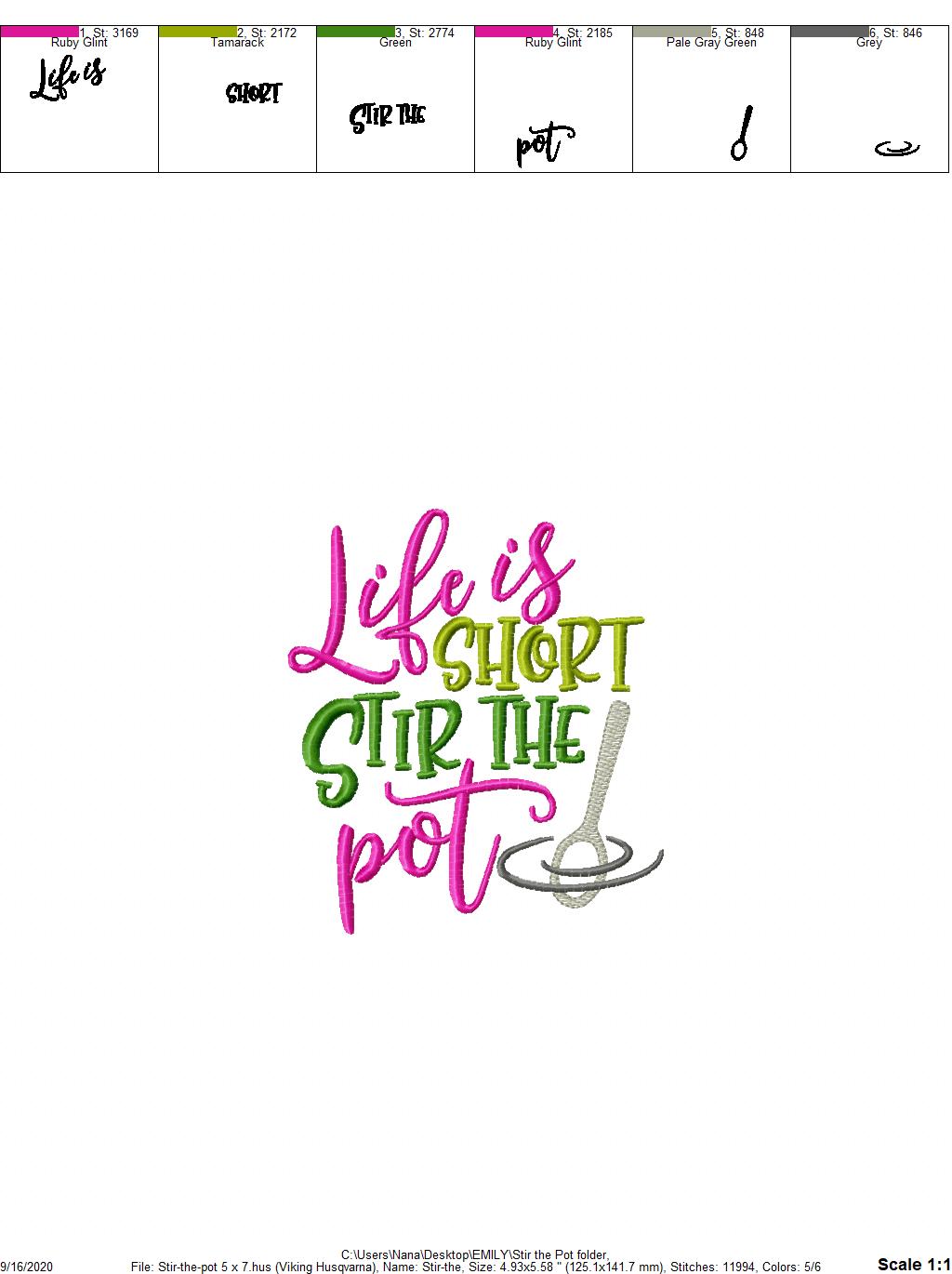 Stir the Pot - 3 Sizes - Digital Embroidery Design