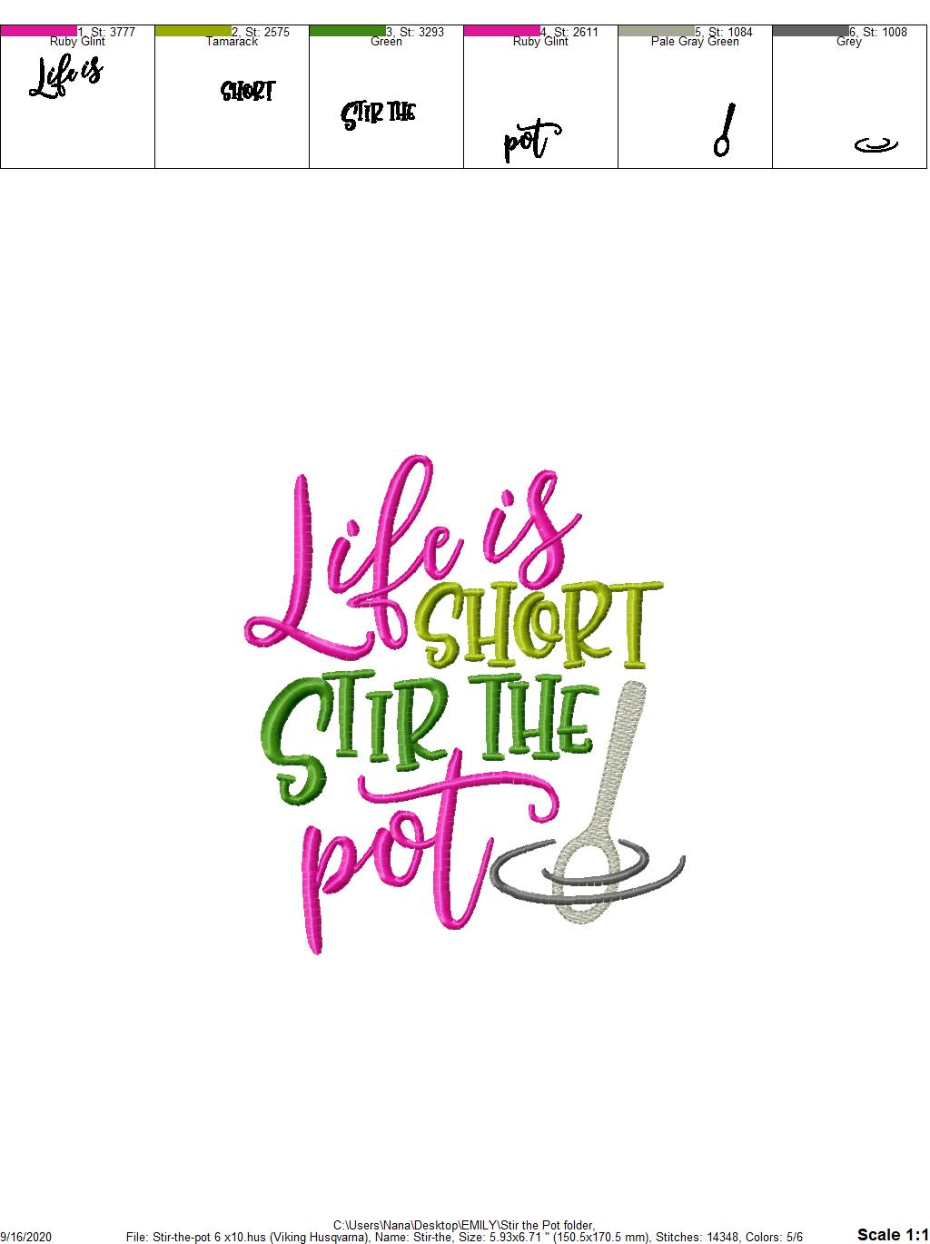 Stir the Pot - 3 Sizes - Digital Embroidery Design