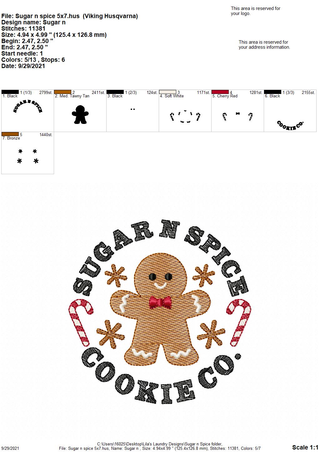 Sugar N Spice - 4 sizes- Digital Embroidery Design
