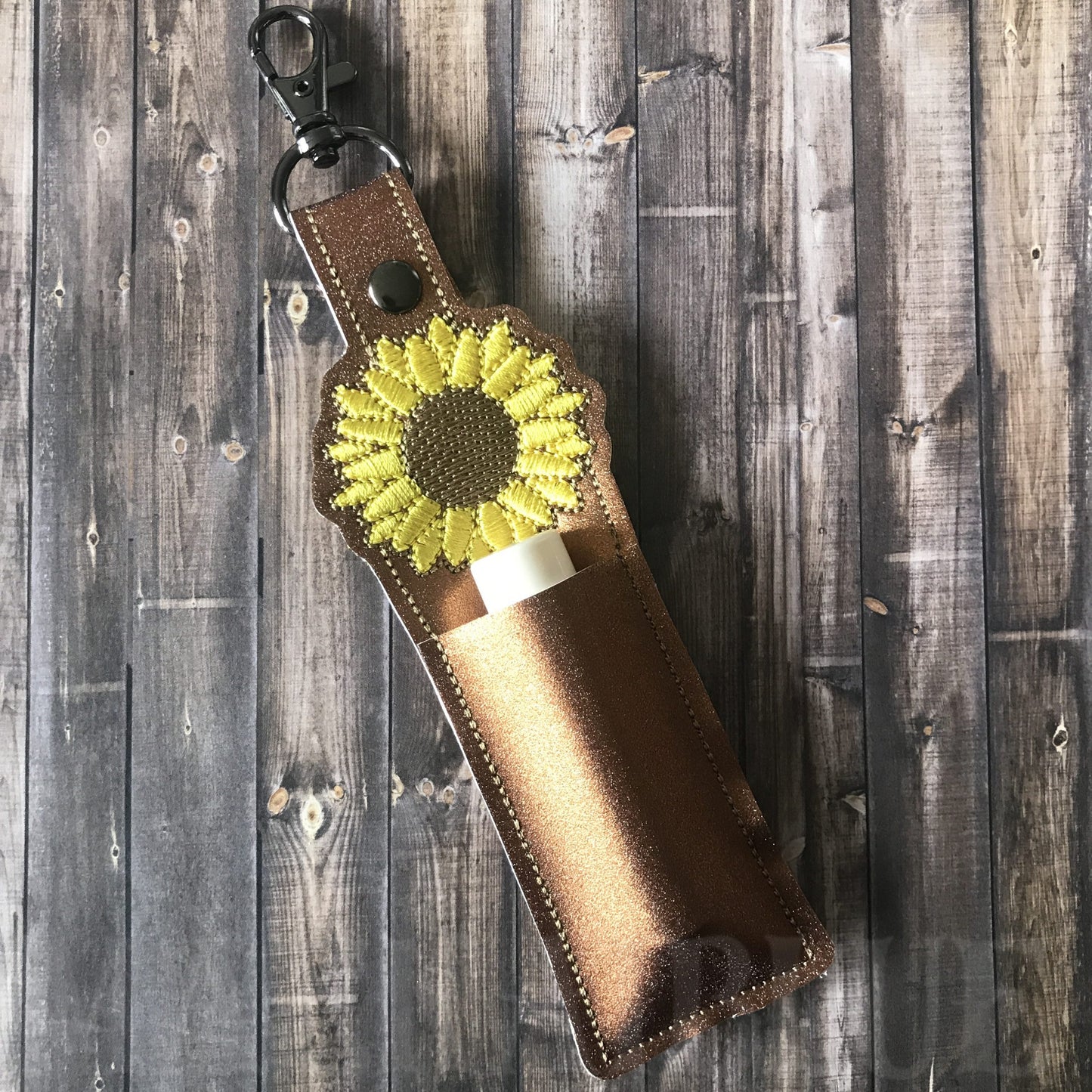 Sunflower Lip Balm Holders 5x7 - DIGITAL Embroidery DESIGN