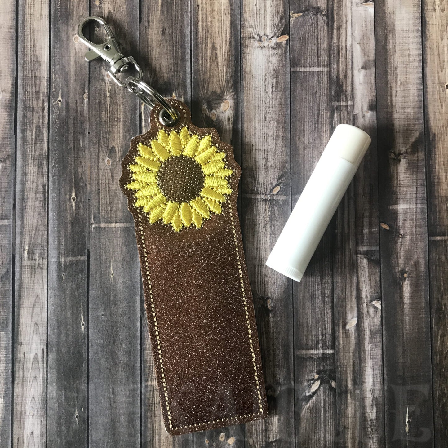 Sunflower Lip Balm Holders 5x7 - DIGITAL Embroidery DESIGN
