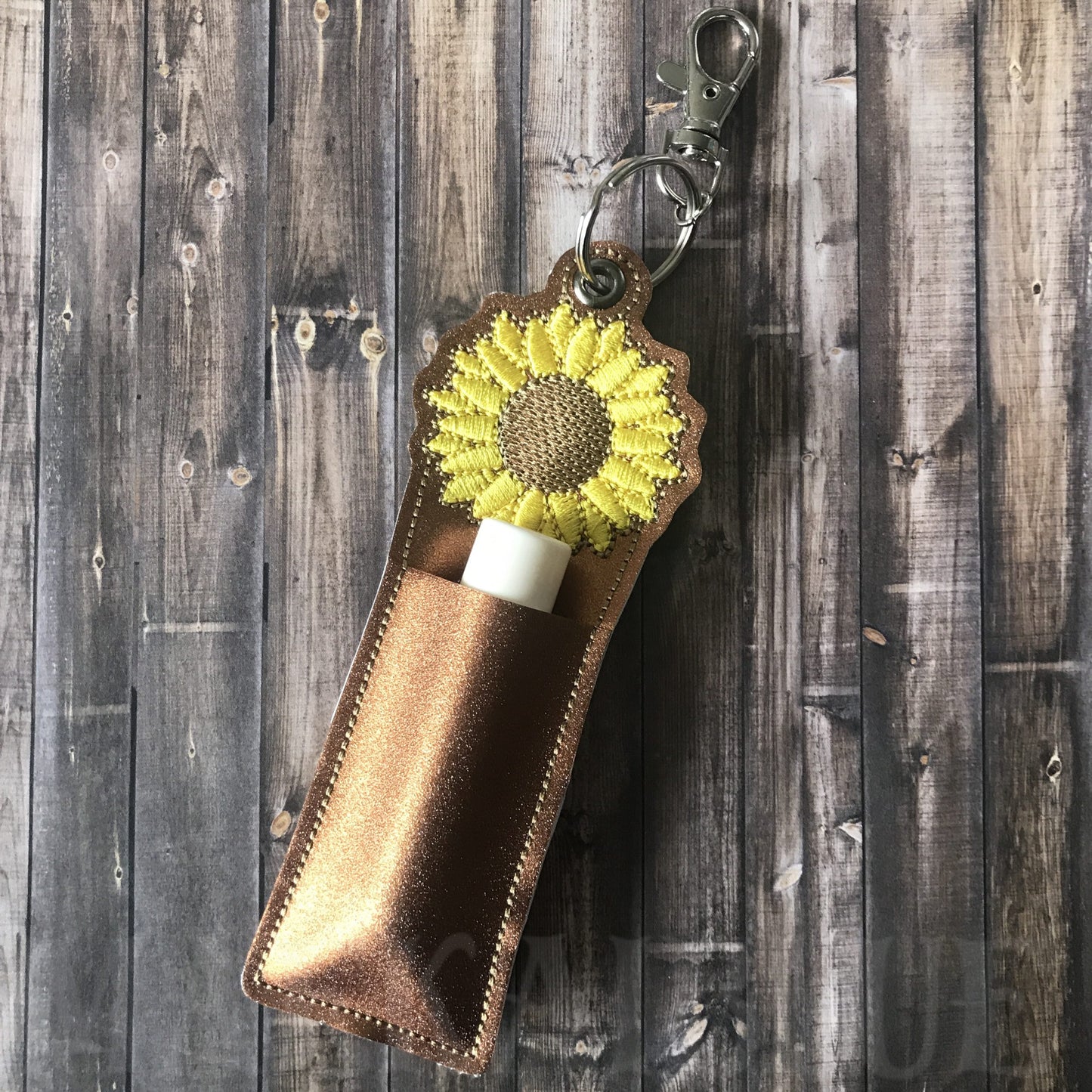 Sunflower Lip Balm Holders 5x7 - DIGITAL Embroidery DESIGN