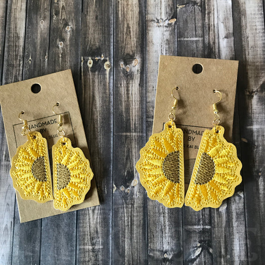Sunflower Earrings - 2 sizes - 4x4 and 5x7 Grouped- Digital Embroidery Design