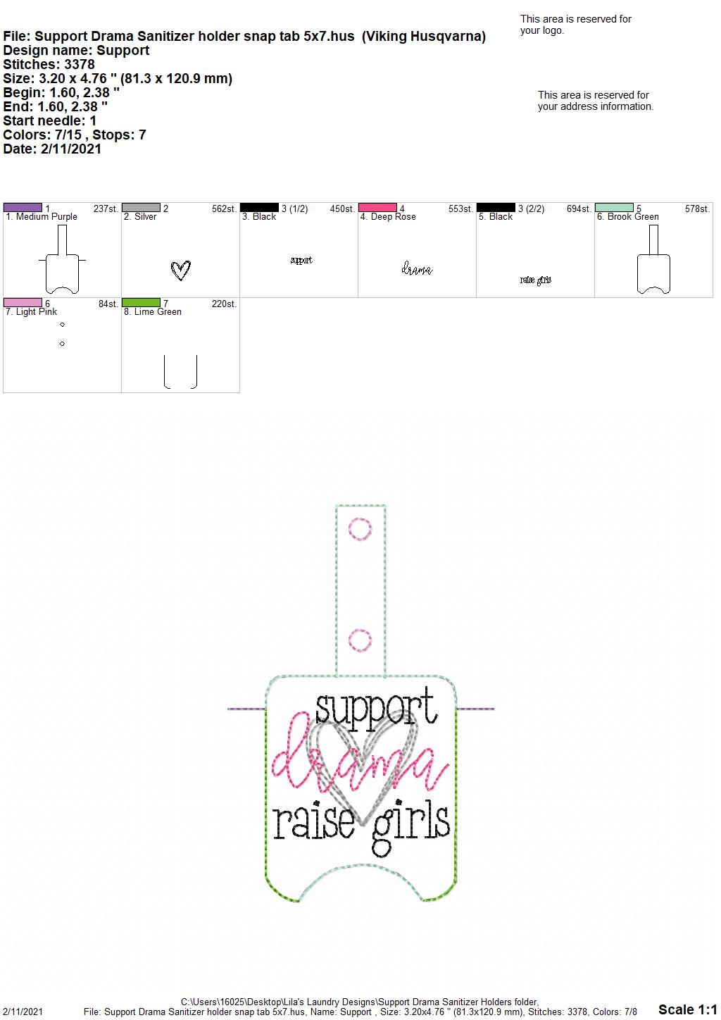 Support Drama Sanitizer Holders - DIGITAL Embroidery DESIGN