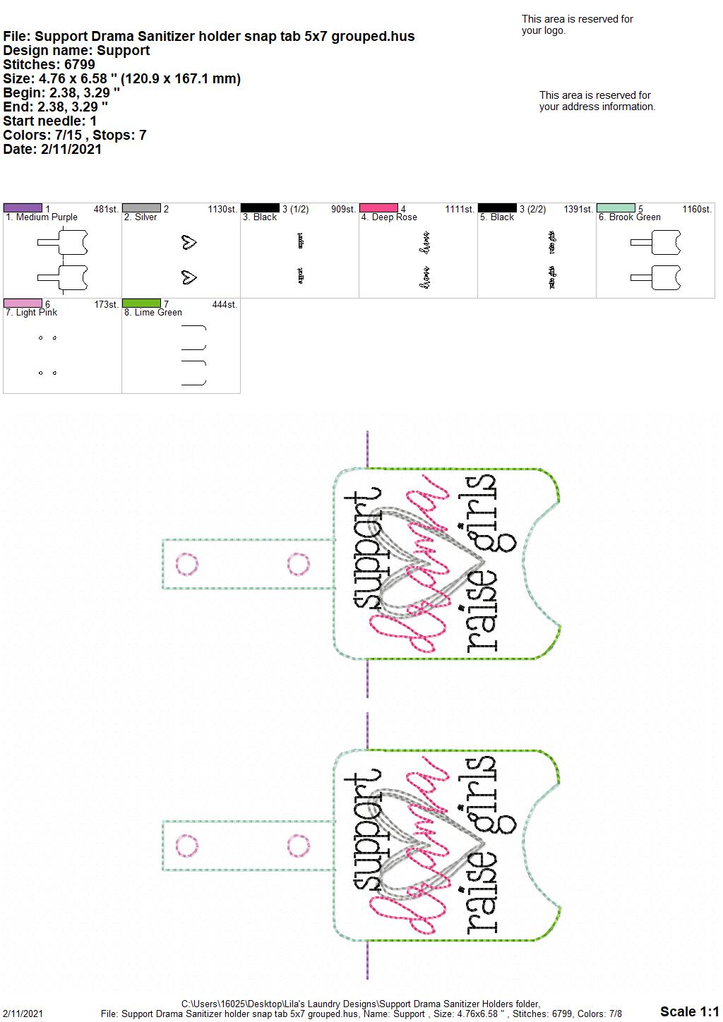 Support Drama Sanitizer Holders - DIGITAL Embroidery DESIGN
