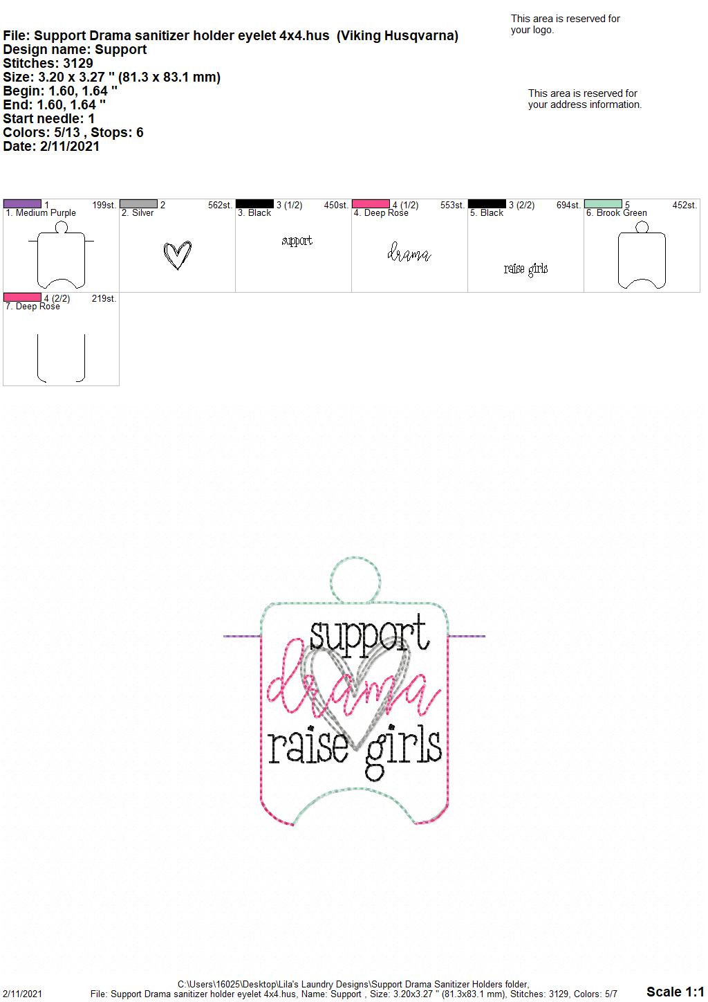 Support Drama Sanitizer Holders - DIGITAL Embroidery DESIGN