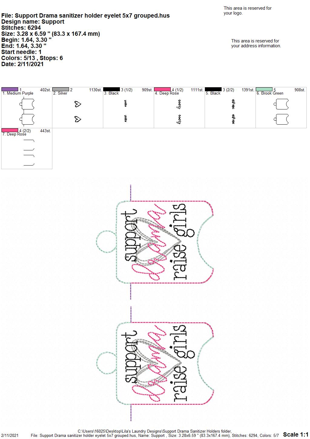 Support Drama Sanitizer Holders - DIGITAL Embroidery DESIGN