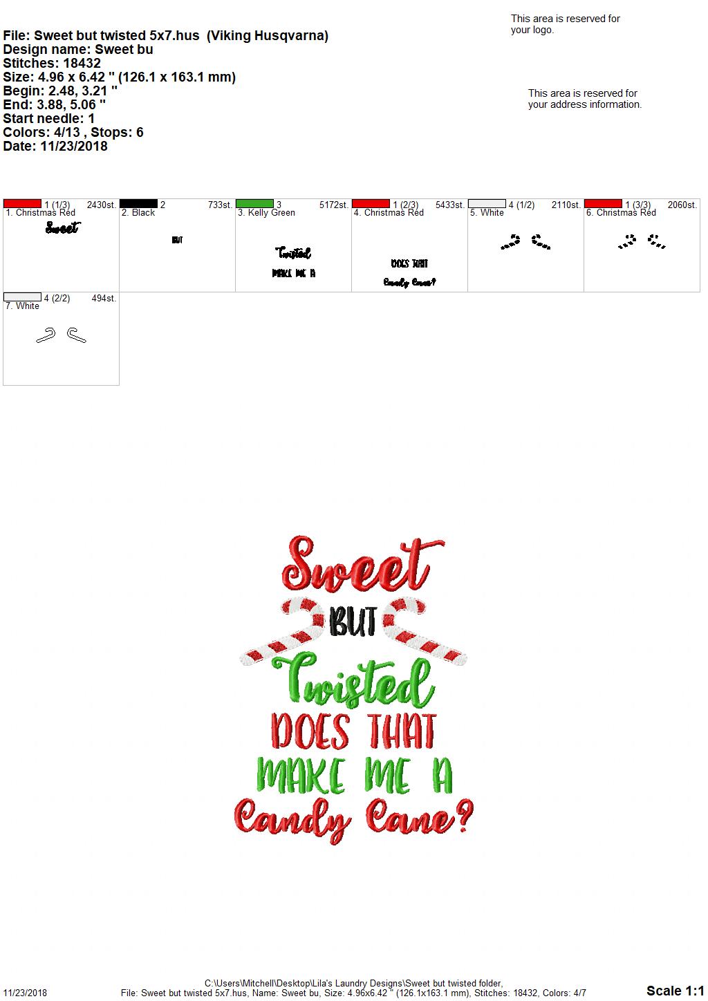 Sweet But Twisted- Does that make me a candy cane? 4x4, 5x7 & 6x10