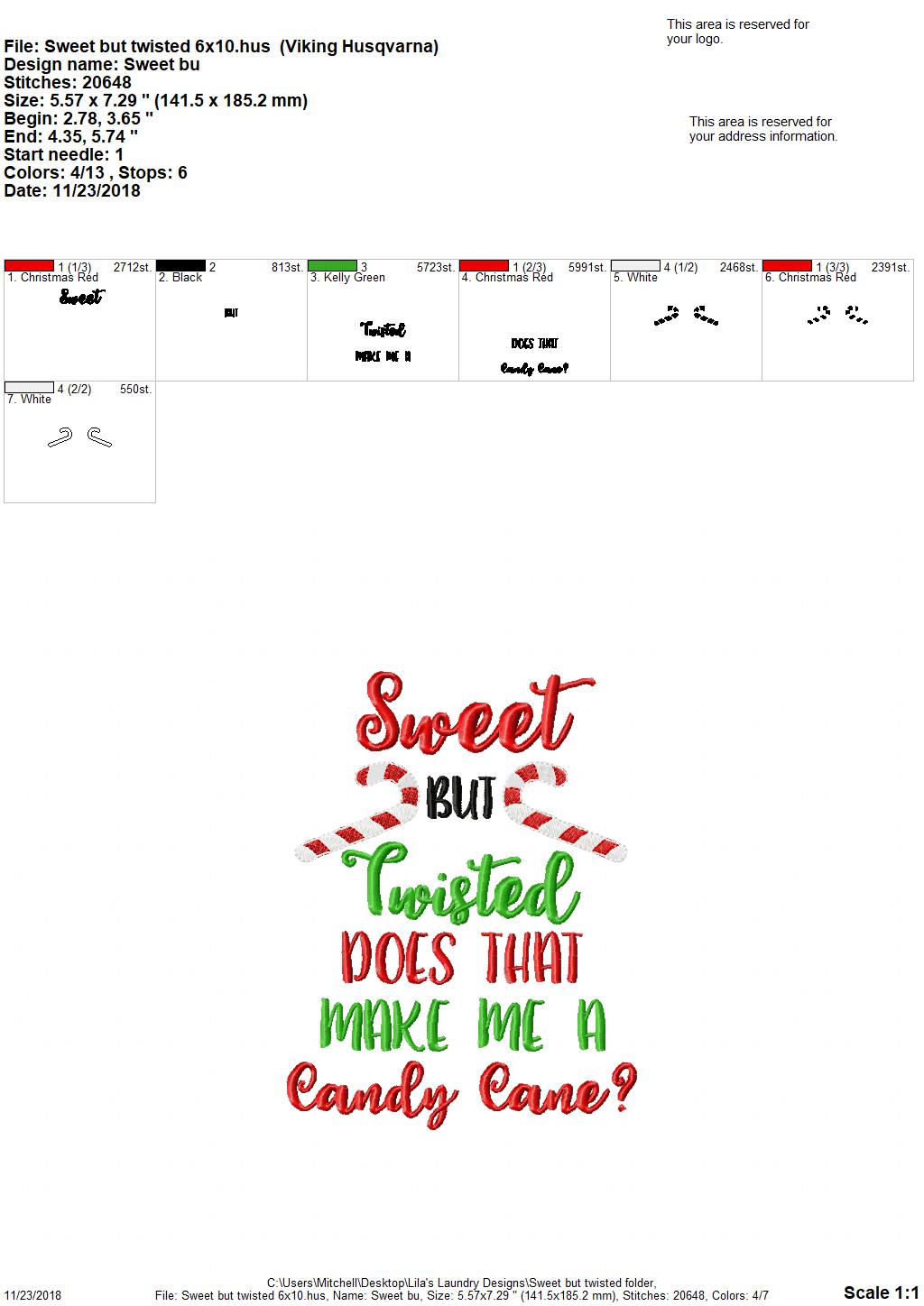Sweet But Twisted- Does that make me a candy cane? 4x4, 5x7 & 6x10