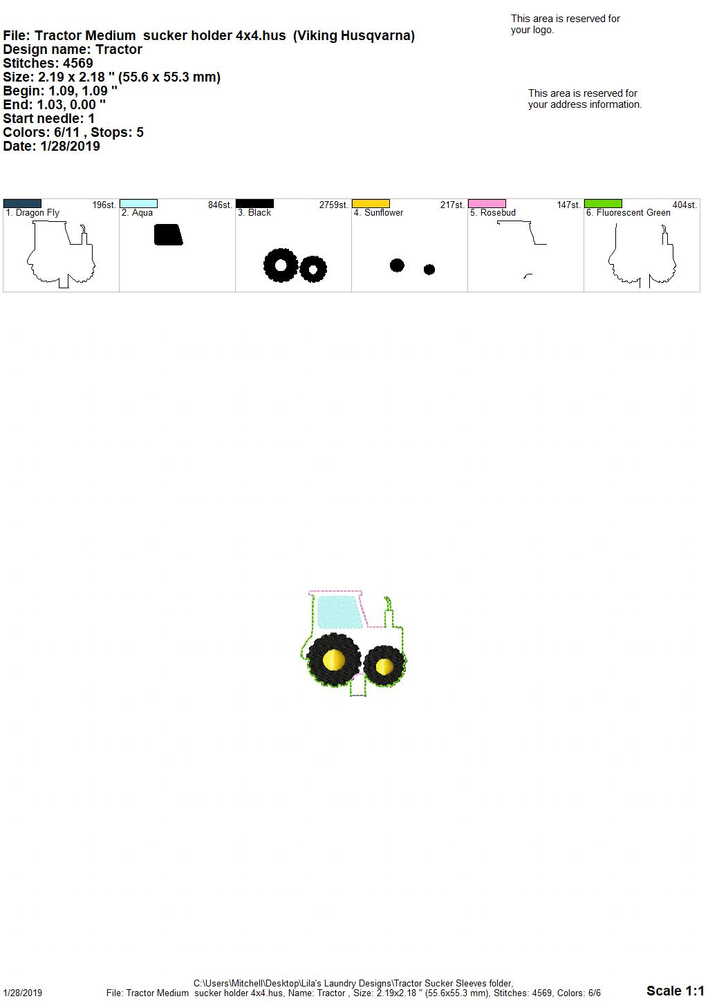 Tractor Sucker Sleeves - Embroidery Design - DIGITAL Embroidery DESIGN