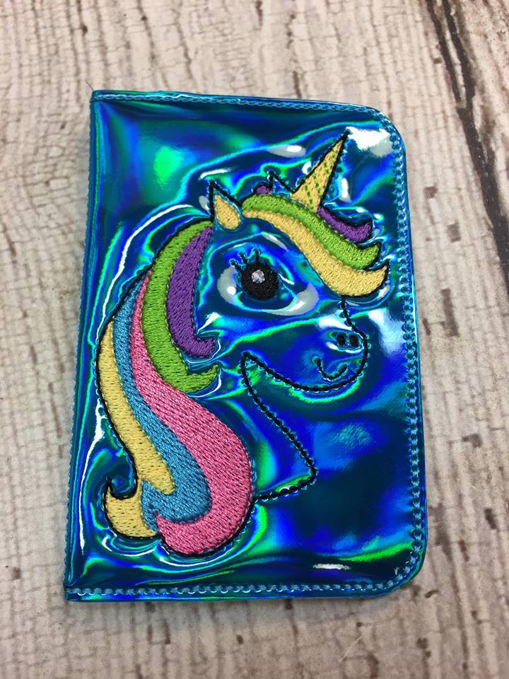 Unicorn Business Card Holder - 5 x 7 - Embroidery Design - DIGITAL Embroidery DESIGN
