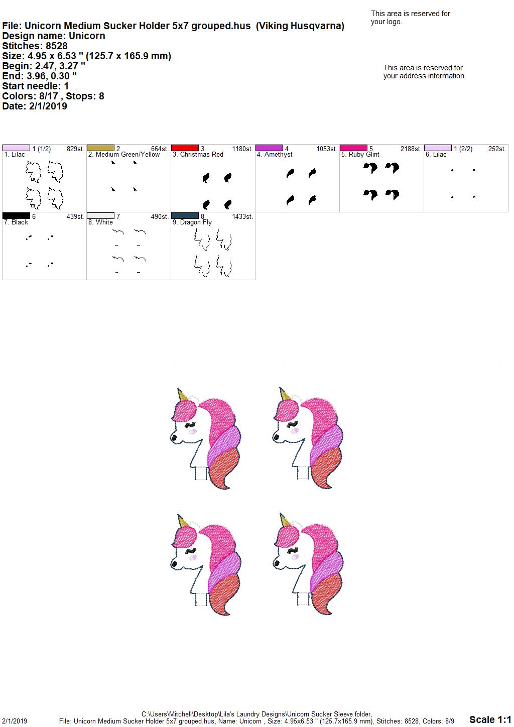 Unicorn Sucker Sleeves - Embroidery Design - DIGITAL Embroidery DESIGN