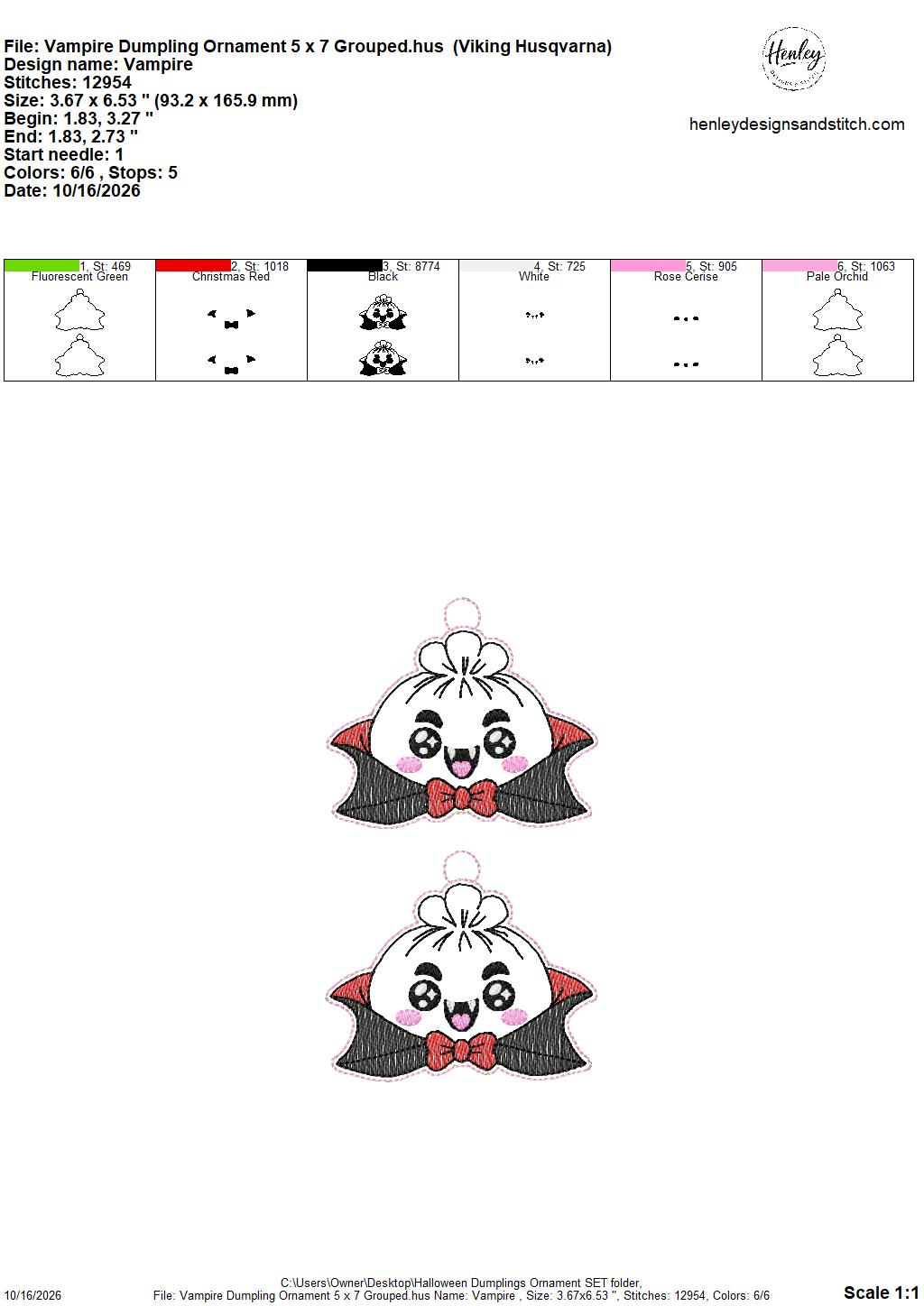 Halloween Dumpling Ornament SET - 4 x 4 Single and 5 x 7 Grouped - 8 DESIGNS - DIGITAL Embroidery Design