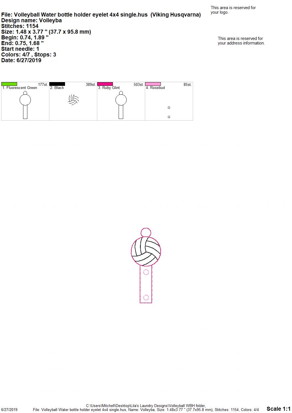 Volleyball Water Bottle Holders - DIGITAL Embroidery DESIGN